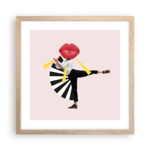 Plakat w ramie jasny dąb - Surrealistyczny pop-art - 40x40 cm