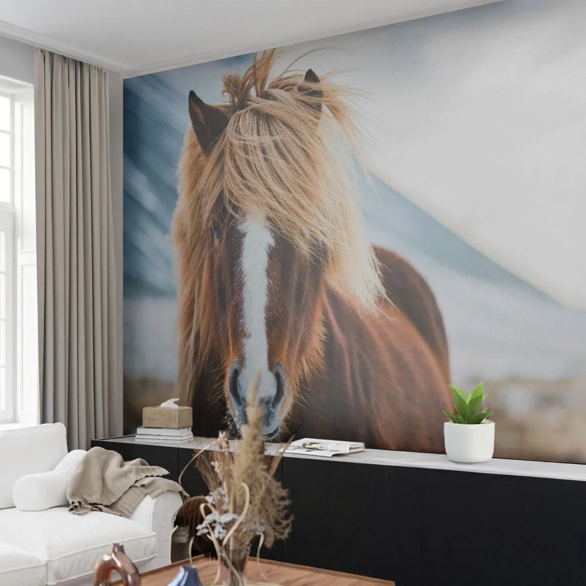 Fototapeta Premium Canvas - Czujesz wolność? - Koń, Natura, Zwierzęta - 250x175 cm