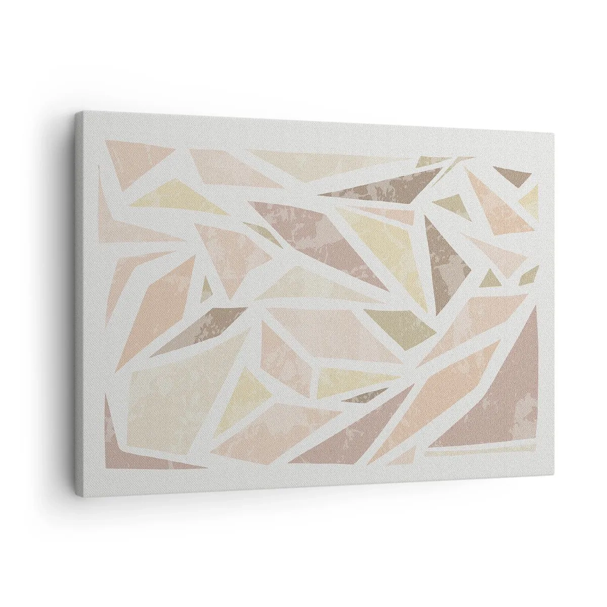 Obraz na płótnie - Abstrakcyjne geometryczne kształty w pastelowych kolorach - 70x50cm - Kompozycja witrażowa - Nowoczesna dekoracja ścienna do salonu i sypialni ARTTOR