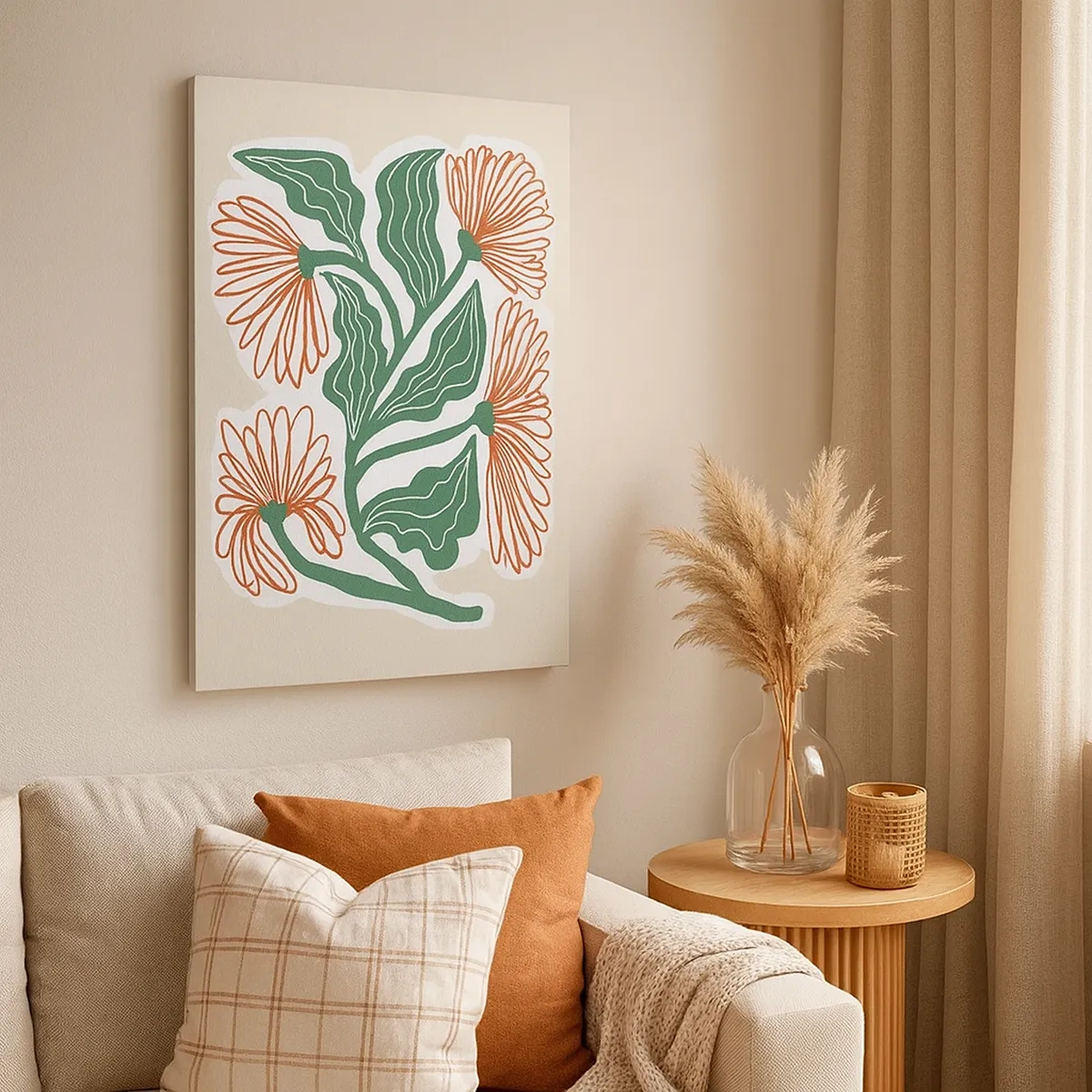 Obraz na płótnie - Ludowa inspiracja w nowoczesnym stylu - 50x70cm - Ludowe i nowoczesne - Nowoczesna dekoracja ścienna do salonu, kuchni i sypialni ARTTOR