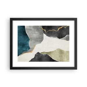 Plakat w czarnej ramie - Mozaikowa kompozycja z nitką złota - 40x30 cm