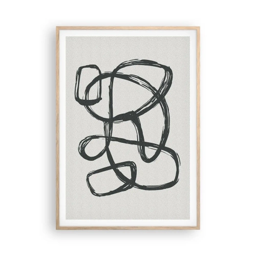 Plakat w ramie jasny dąb - Zapętlona abstrakcja - 70x100 cm