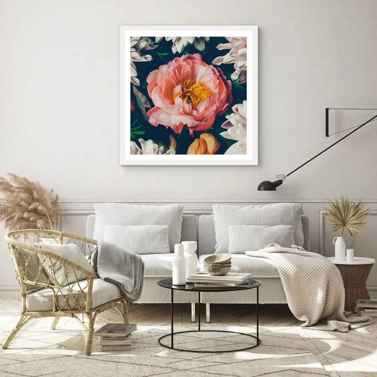 Plakat w białej ramie - Z barokowym przepychem - 60x60 cm