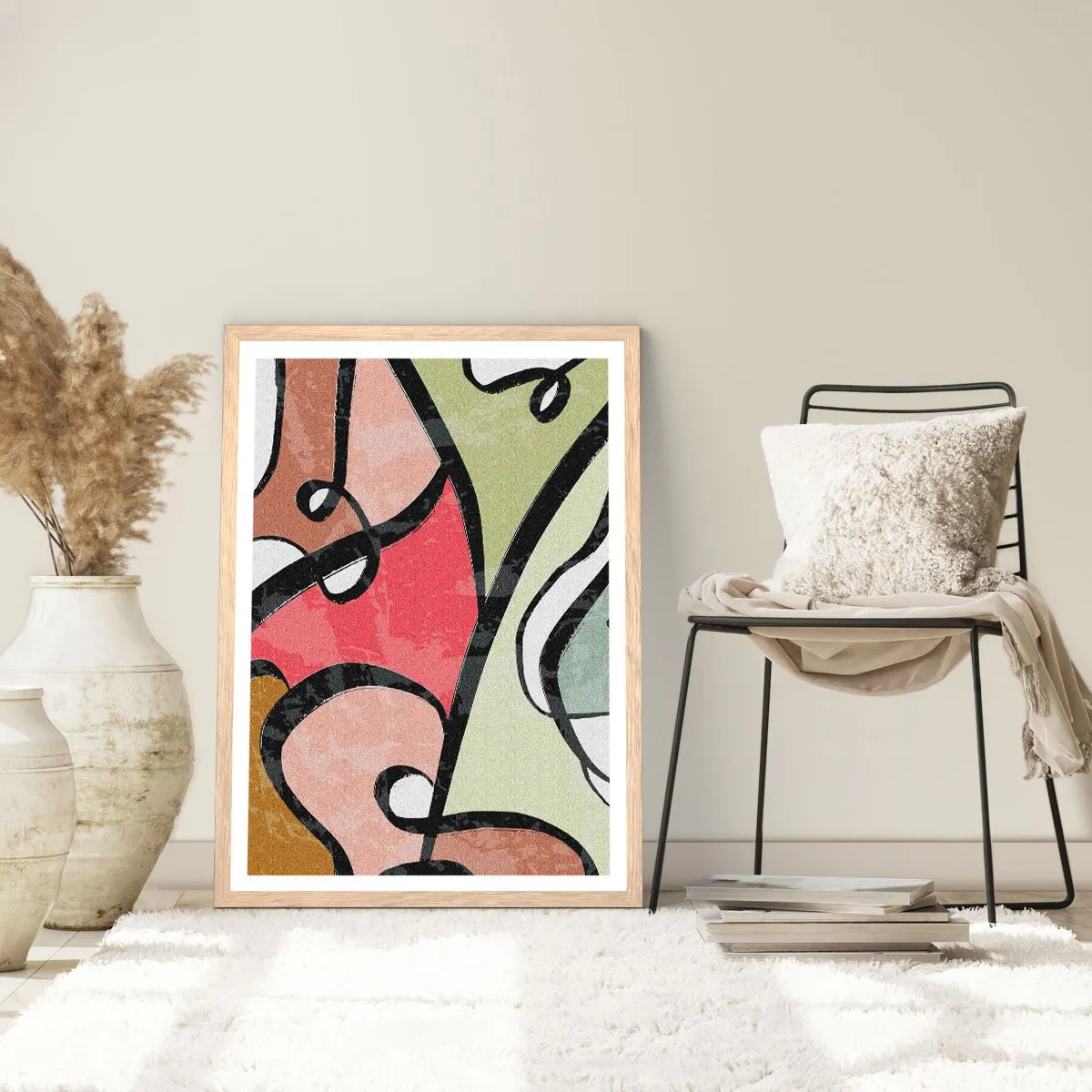 Plakat w ramie jasny dąb - Piruety wśród barw - 30x40 cm