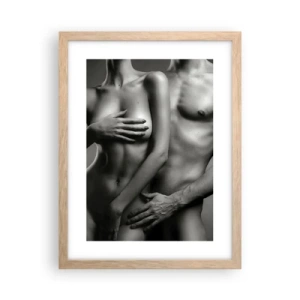 Plakat w ramie jasny dąb - Adam i Ewa - 30x40 cm
