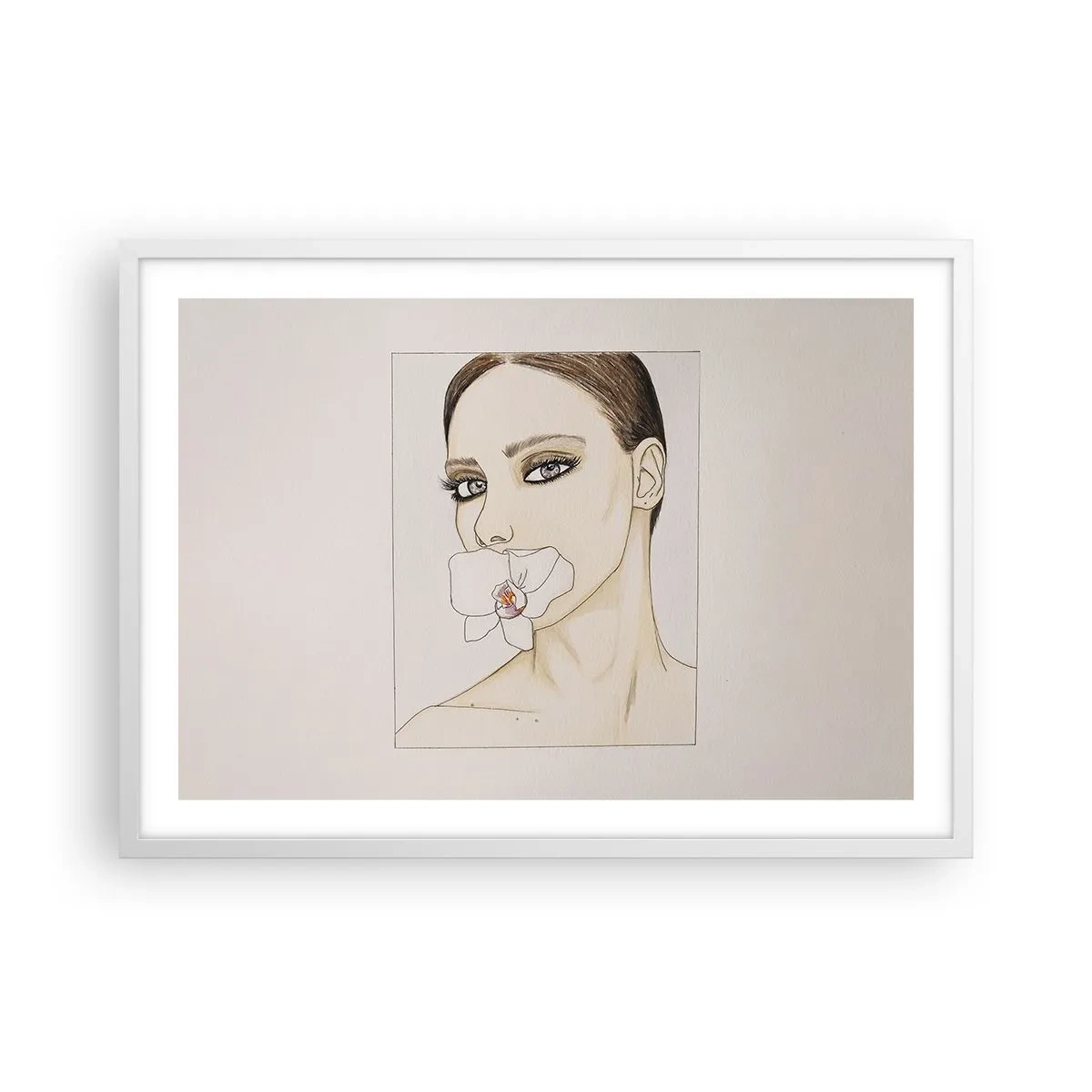 Plakat w białej ramie - Symbol elegancji i piękna - 70x50 cm