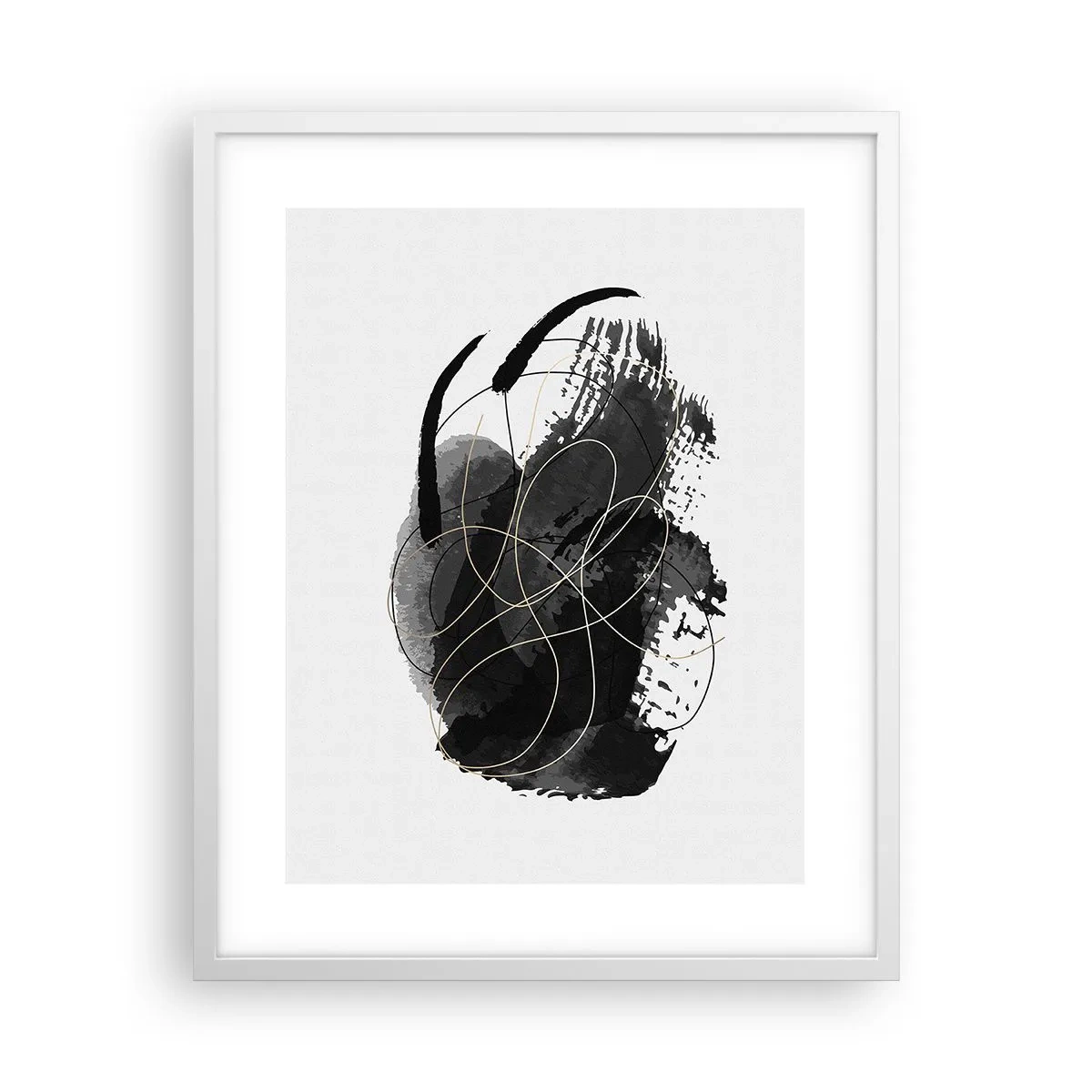 Plakat w białej ramie - Wysnute z czerni - 40x50 cm