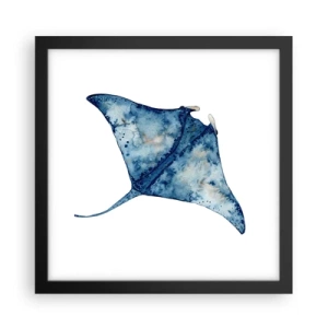 Plakat w czarnej ramie - Życie w błękicie - 30x30 cm
