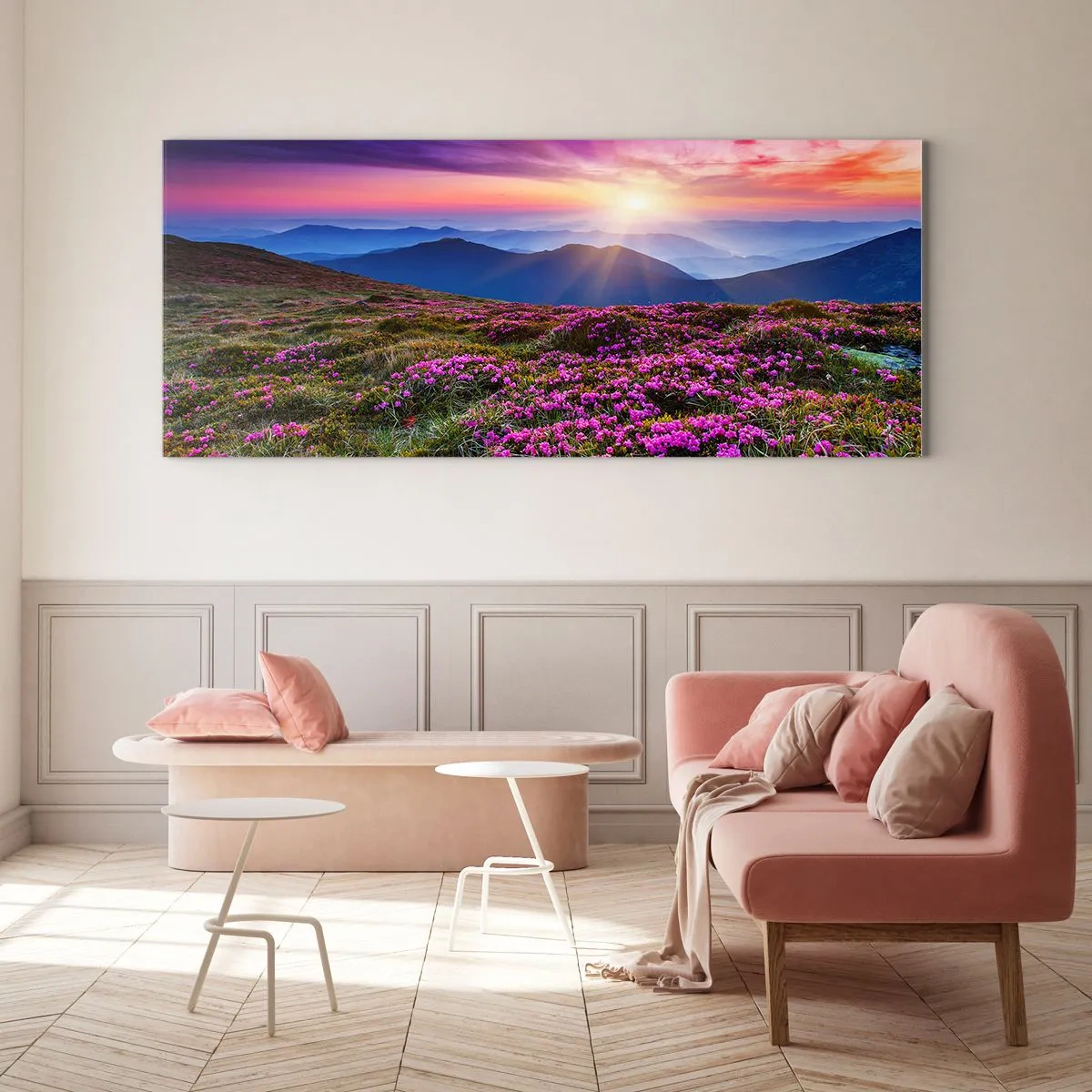 Obraz na szkle - Ziół zapachniały świeże pęki od niw - 100x40 cm