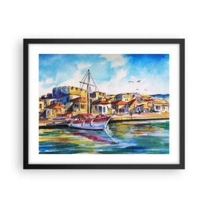 Plakat w czarnej ramie - Tęczowe popołudnie - 50x40 cm