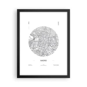 Plakat w czarnej ramie - Anatomia Madrytu - 30x40 cm