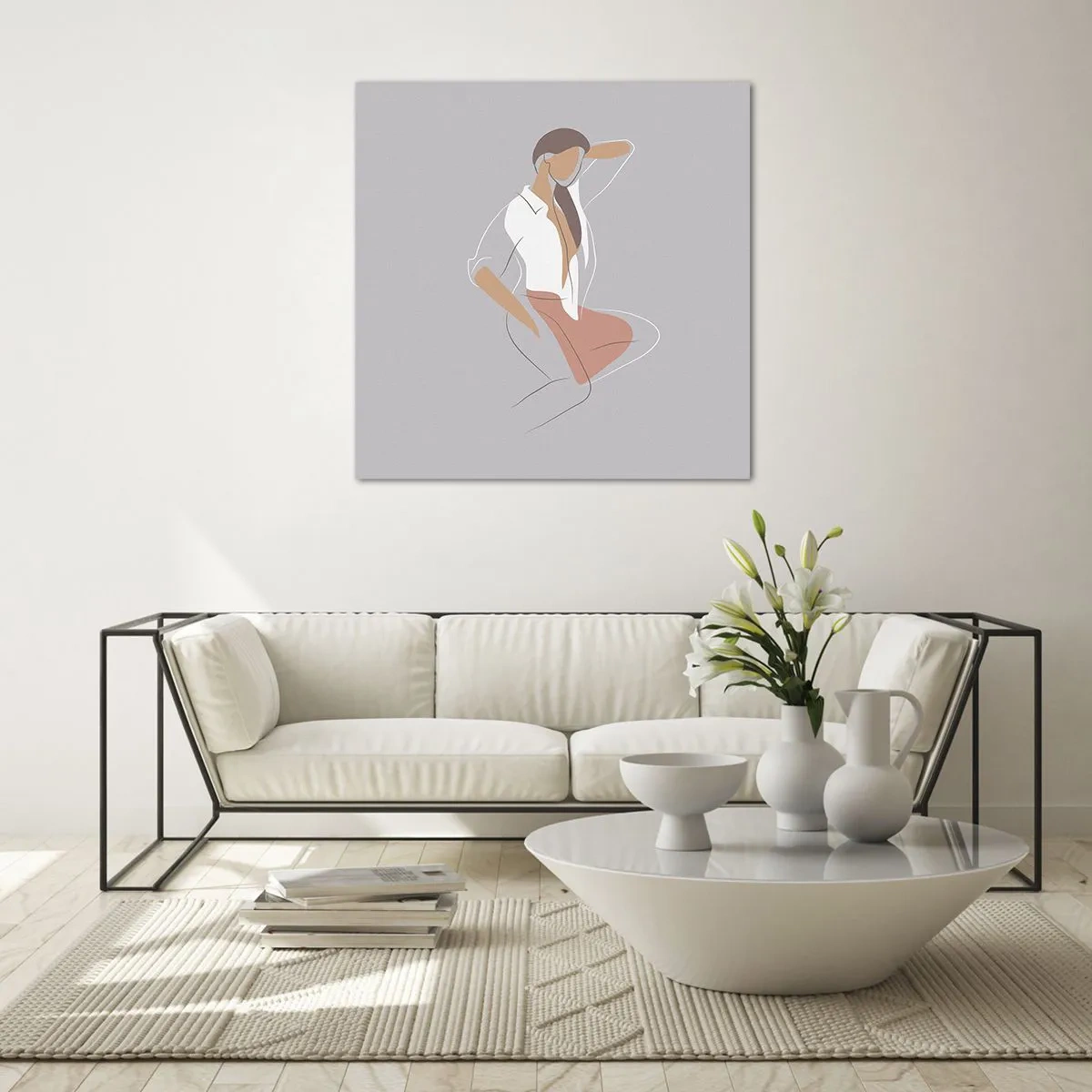 Obraz na szkle - Zarys wdzięku - 40x40 cm