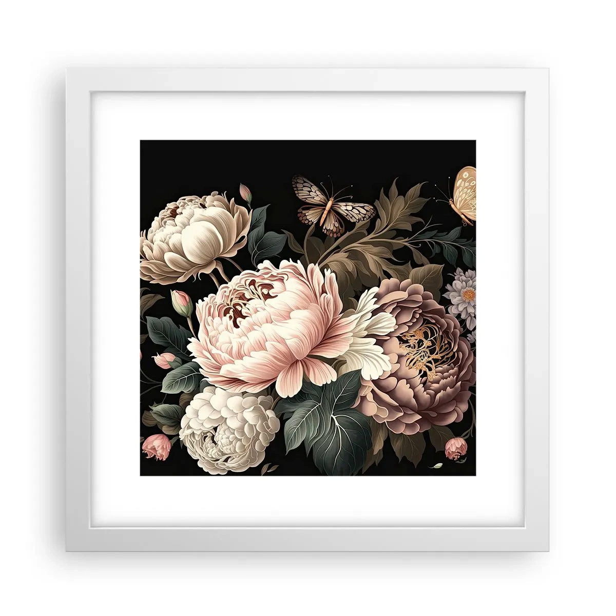 Plakat w białej ramie - W barokowym stylu - 30x30 cm