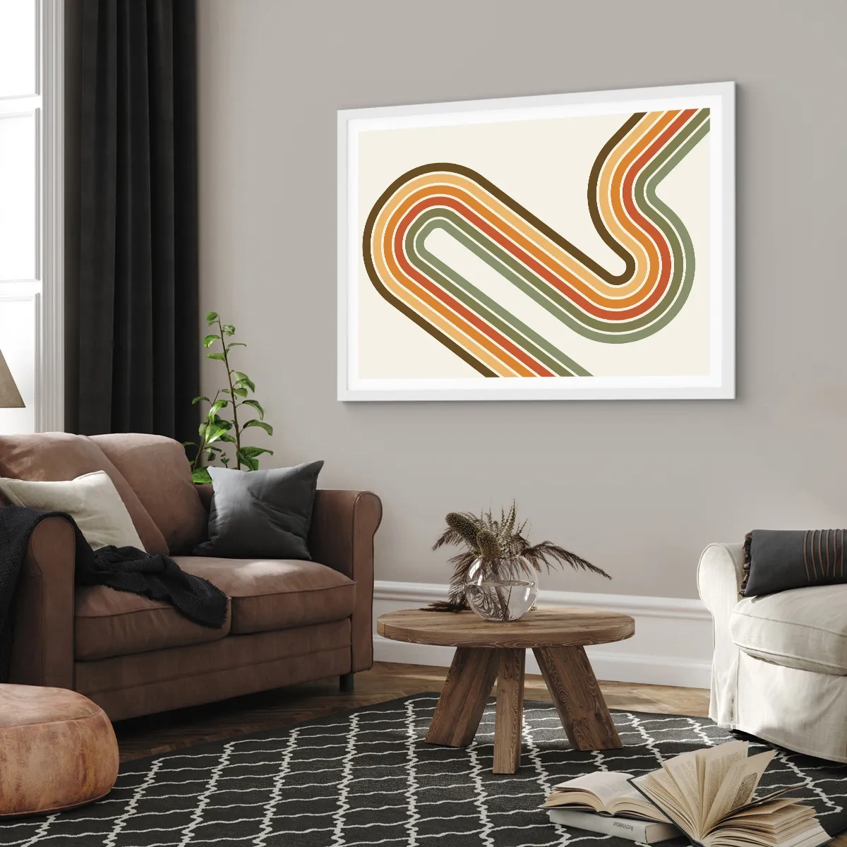 Plakat w białej ramie - Zygzakiem do celu - 100x70 cm
