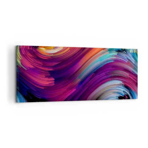 Obraz na płótnie - Abstrakcyjne wiry w żywych kolorach - 120x50cm - Początek nowego świata - Nowoczesna dekoracja ścienna do salonu i sypialni ARTTOR