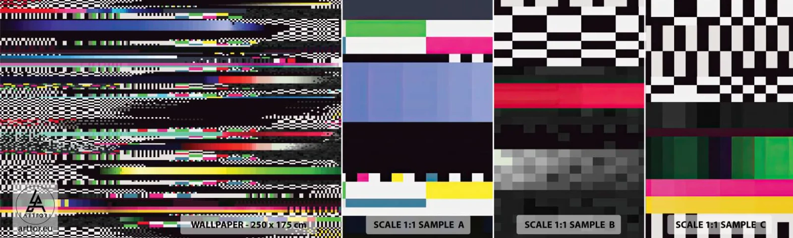 Fototapeta Próbka Samoprzylepna Deluxe Sticker - Obraz konrolny rzeczywistości - Abstrakcja, Sztuka, Cyfrowy Szum - 100x30 cm