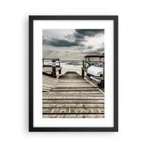 Plakat w czarnej ramie - Plaża północy - 30x40 cm