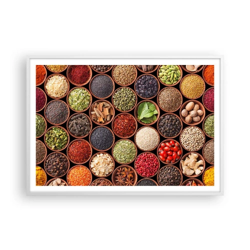 Plakat w białej ramie - Wszystkie smaki świata - 100x70 cm