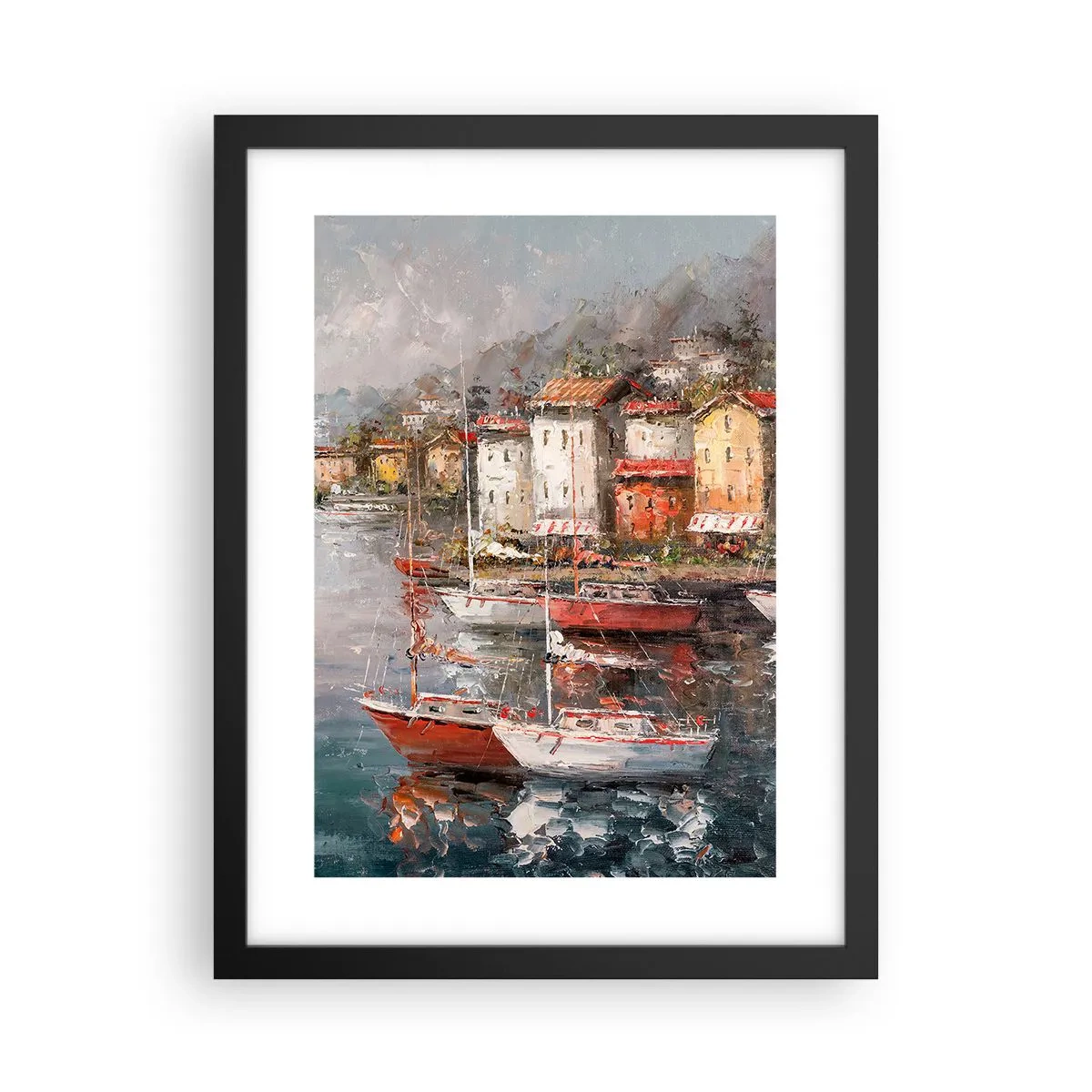 Plakat w czarnej ramie - Romantyczna przystań - 30x40 cm