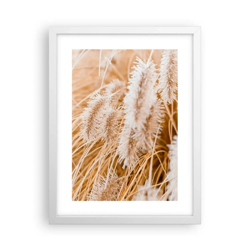 Plakat w białej ramie - Złoty szelest traw - 30x40 cm