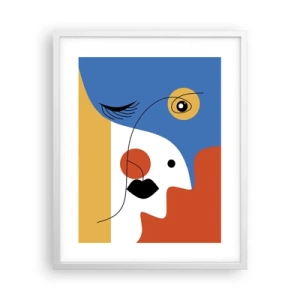 Plakat w białej ramie - Portret zdekonstruowany - 40x50 cm