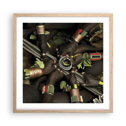 Plakat w ramie jasny dąb - Jesteśmy razem - 50x50 cm