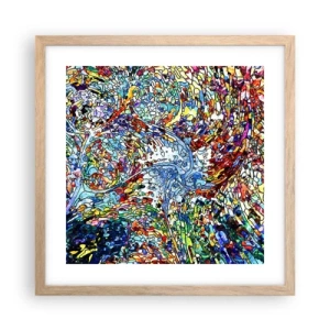 Plakat w ramie jasny dąb - Witraż kroplisty - 40x40 cm