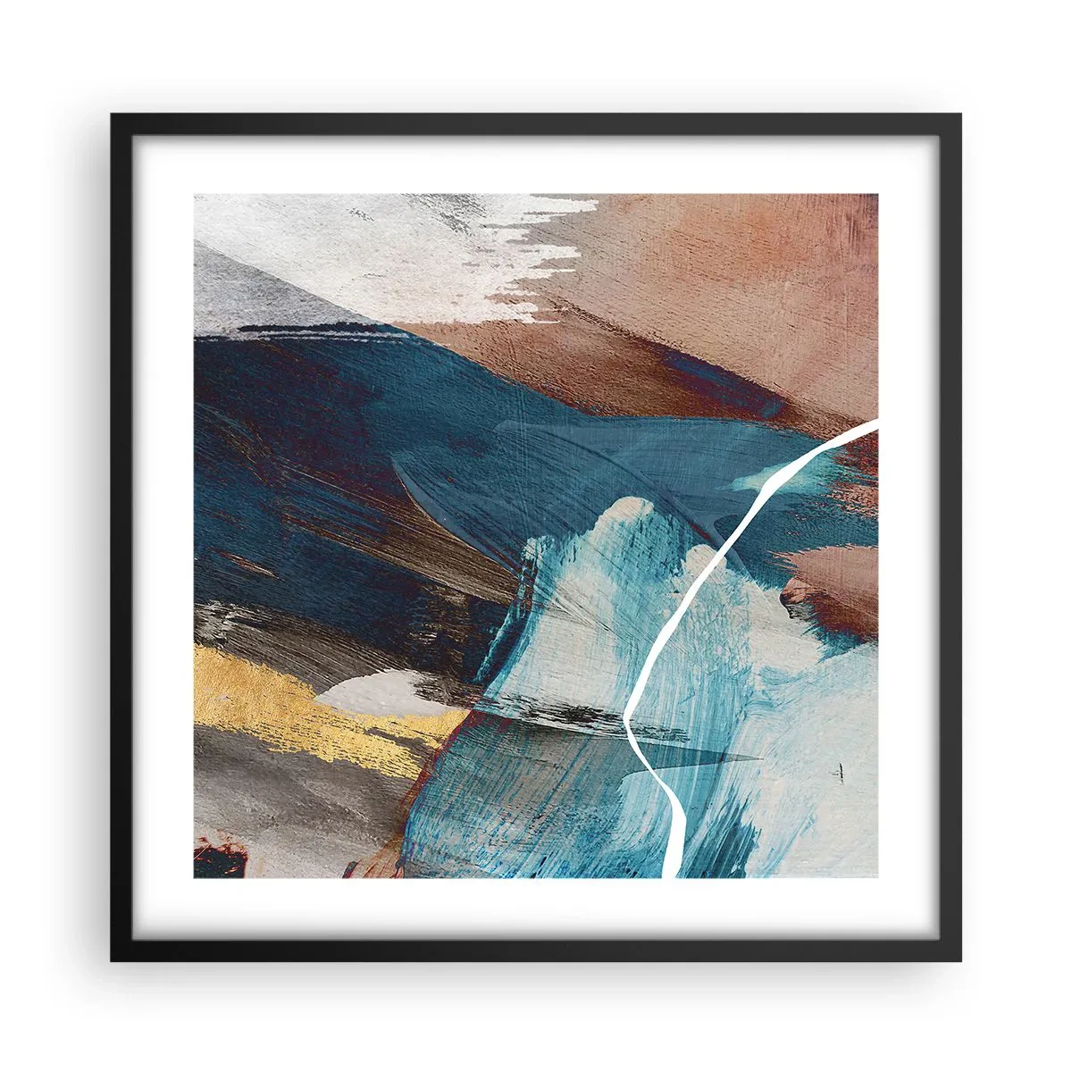 Plakat w czarnej ramie - Z rozmachem i energicznie - 50x50 cm