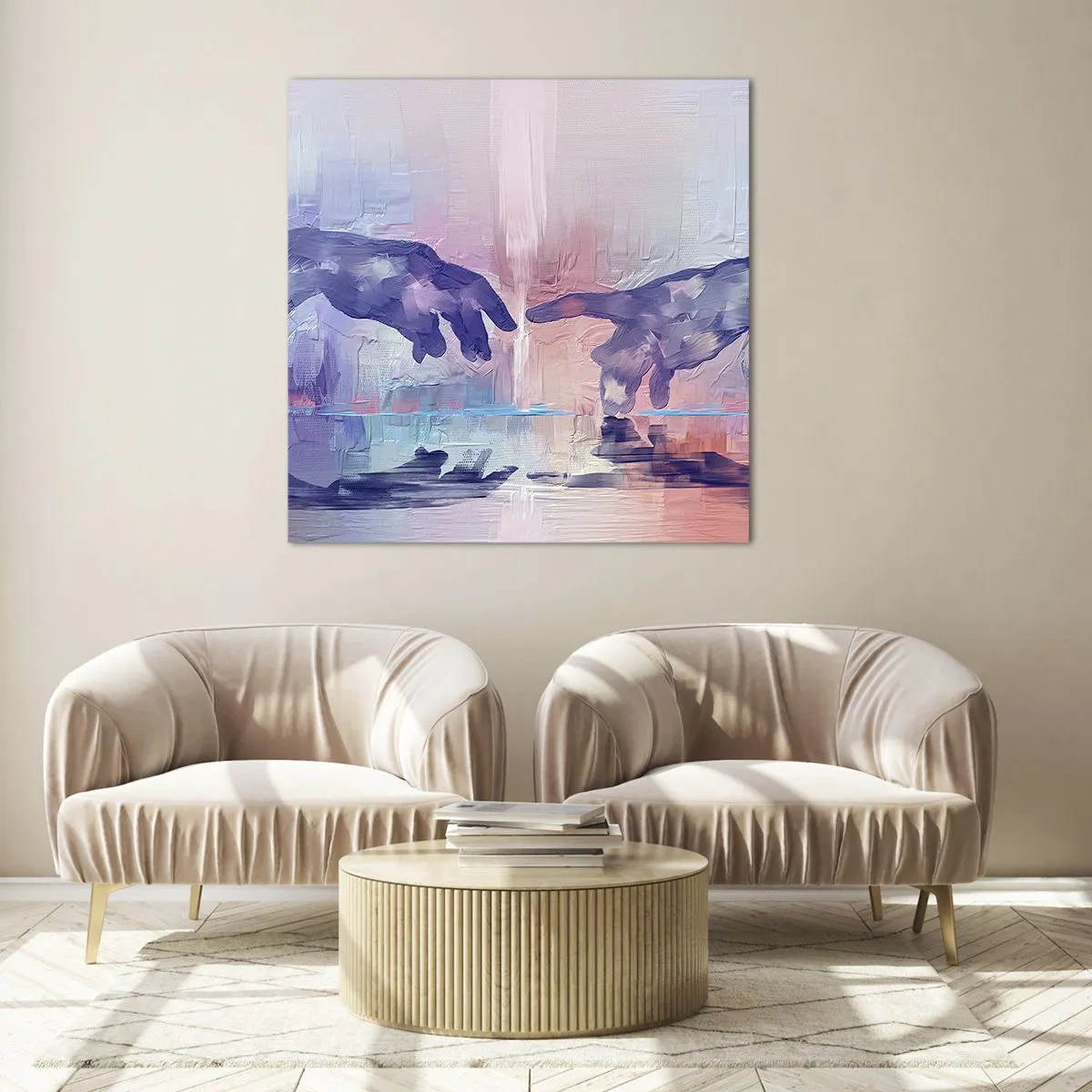 Obraz na szkle - Boska iskra życia - 60x60 cm