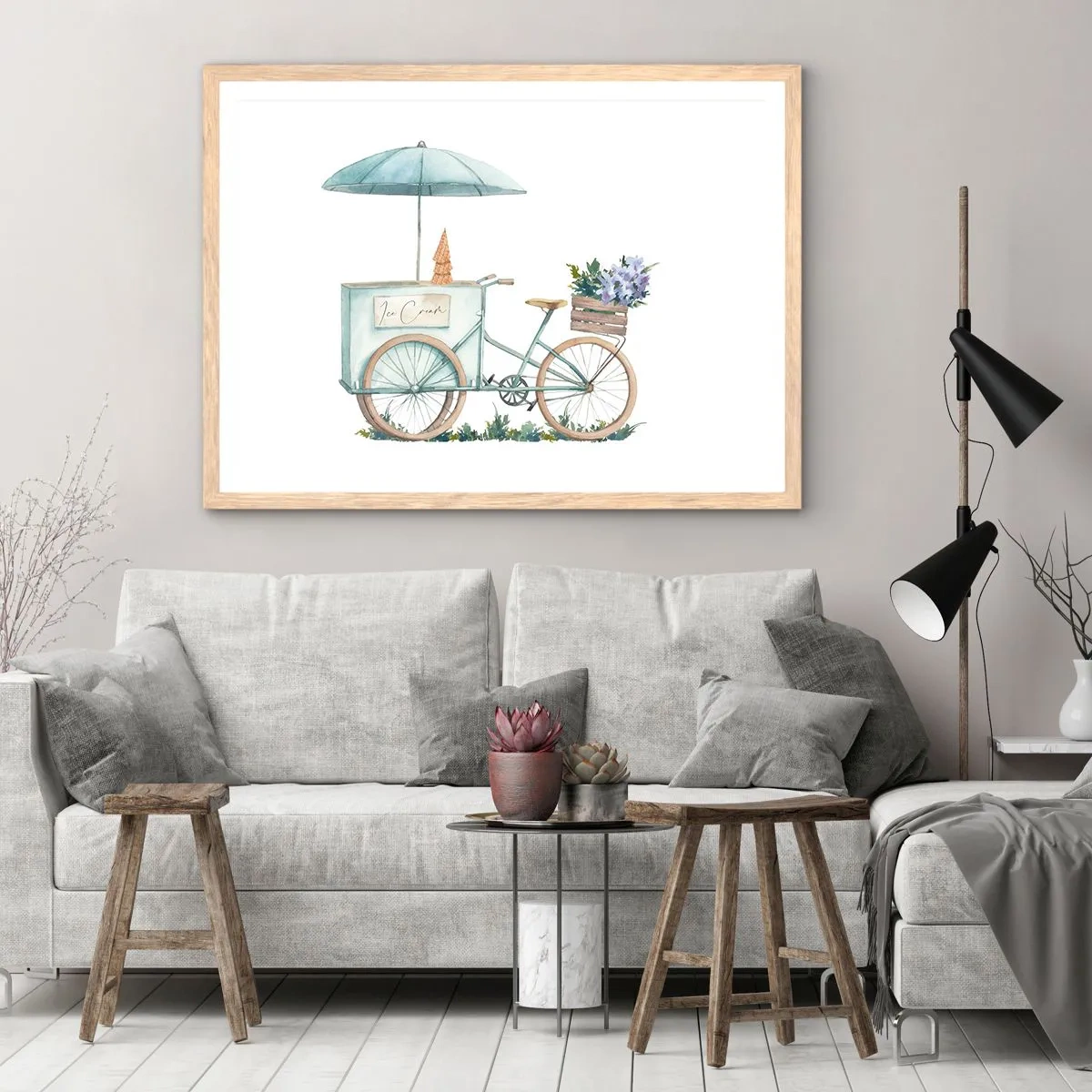 Plakat w ramie jasny dąb - Słodkie wspomnienie lata - 100x70 cm