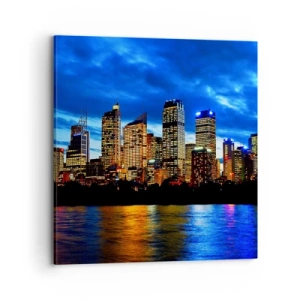 Obraz na płótnie - Noc świateł i barw - 70x70 cm