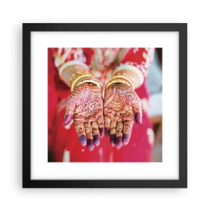 Plakat w czarnej ramie - Gotowa złapać szczęście - 30x30 cm