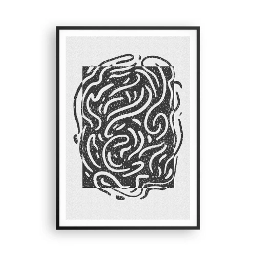 Plakat w czarnej ramie - Abstrakcja: taniec radości - 70x100 cm