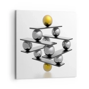 Obraz na płótnie - Złoto-srebrna równowaga - 50x50 cm