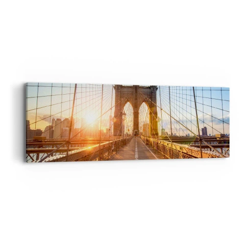 Obraz na płótnie - Na złotym moście - 90x30 cm