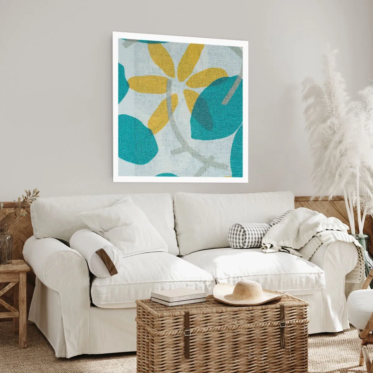 Plakat - Wśród lazurowych liści - 50x50 cm