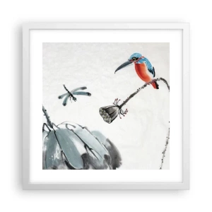 Plakat w białej ramie - Życie łąki - 40x40 cm