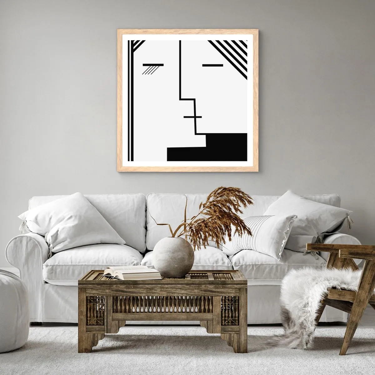 Plakat w ramie jasny dąb - Po prostu pocałunek - 40x40 cm