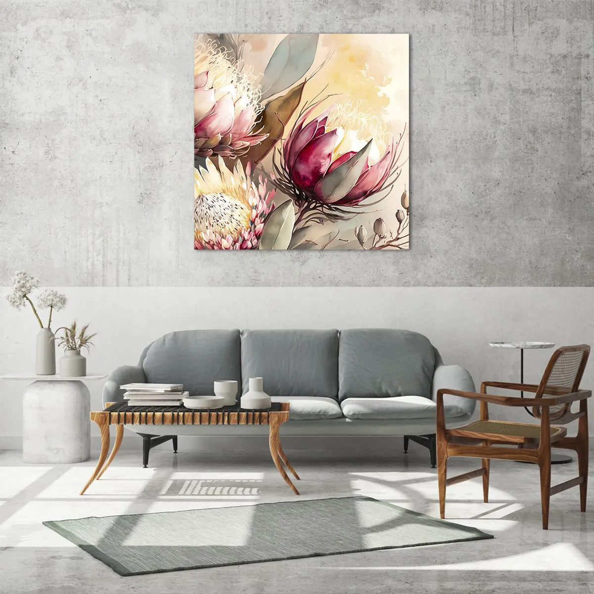 Obraz na szkle - Z profilu i en face - 60x60 cm