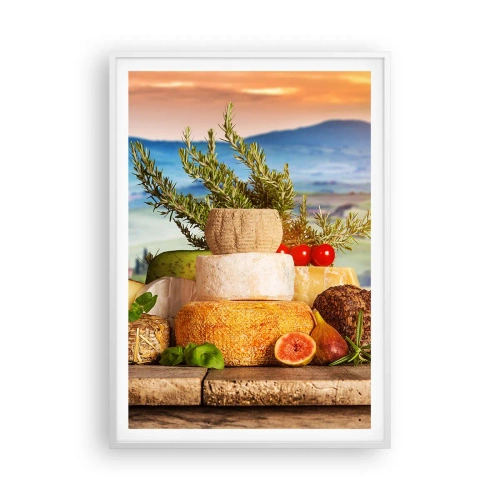 Plakat w białej ramie - Włoska radość życia - 70x100 cm