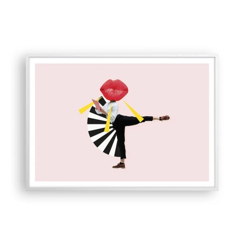 Plakat w białej ramie - Surrealistyczny pop-art - 100x70 cm