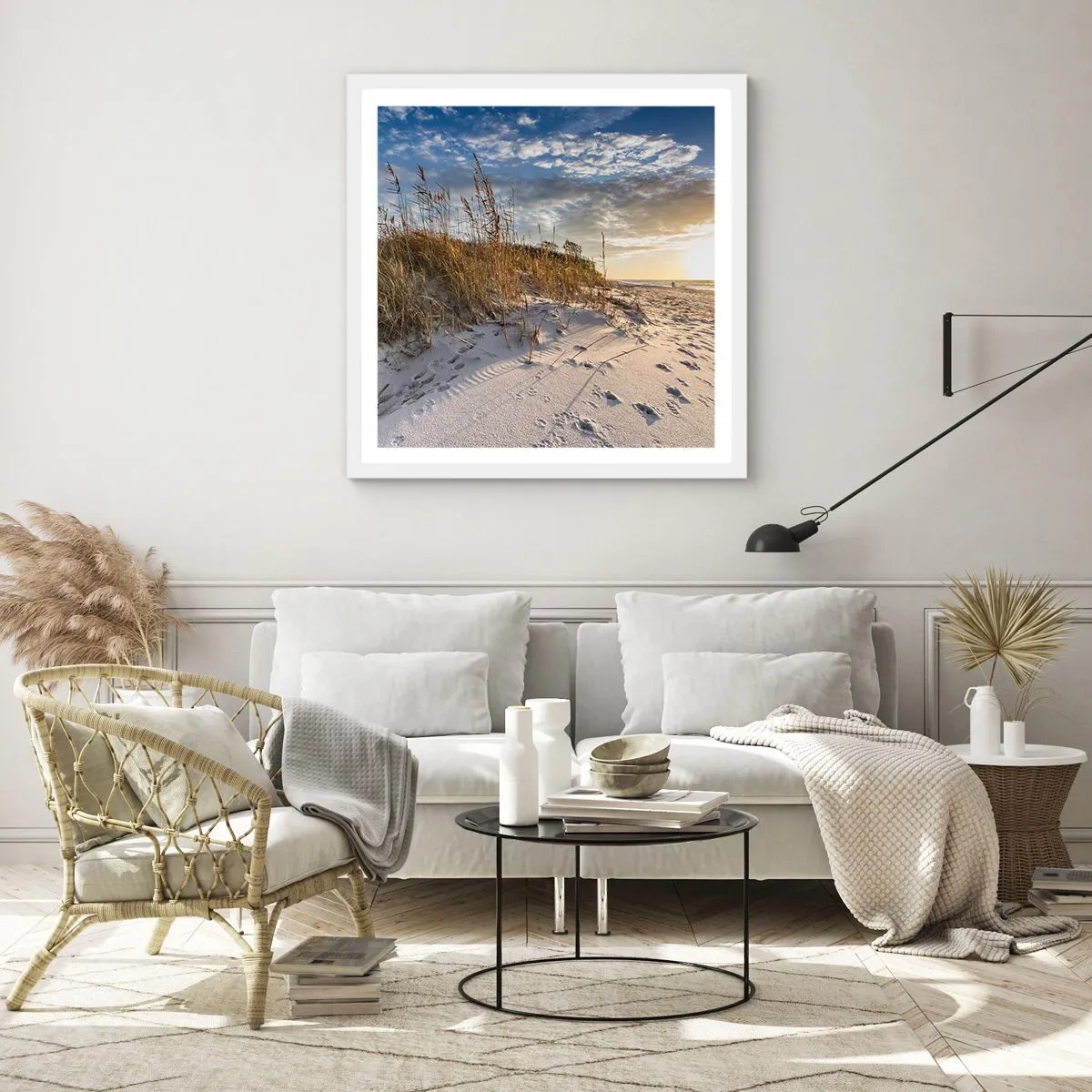 Plakat w białej ramie - Zaproszenie na spacer - 60x60 cm