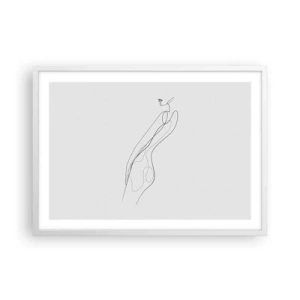 Plakat w białej ramie - Zaledwie obietnica - 70x50 cm