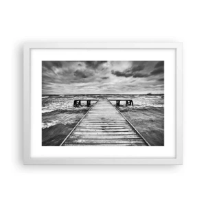 Plakat w białej ramie - Czekam na wiatr, co rozgoni… - 40x30 cm