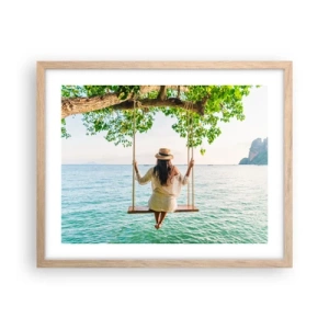 Plakat w ramie jasny dąb - Życie jest piękne - 50x40 cm