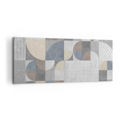 Obraz na płótnie - Geometryczny wzór w pastelowych odcieniach - 120x50cm - Ceramiczna fantazja - Nowoczesna dekoracja ścienna do salonu i sypialni ARTTOR