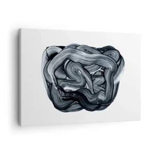 Obraz na płótnie - Abstrakcyjna kompozycja w odcieniach szarości - 70x50cm - To nie takie proste - Nowoczesna dekoracja ścienna do salonu i sypialni ARTTOR