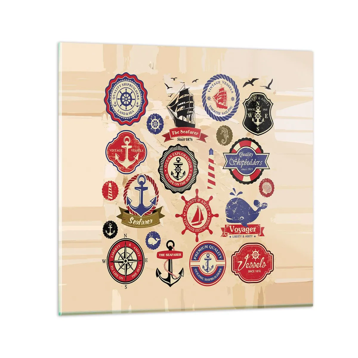 Obraz na szkle - Żeglarskie braterstwo - 40x40 cm