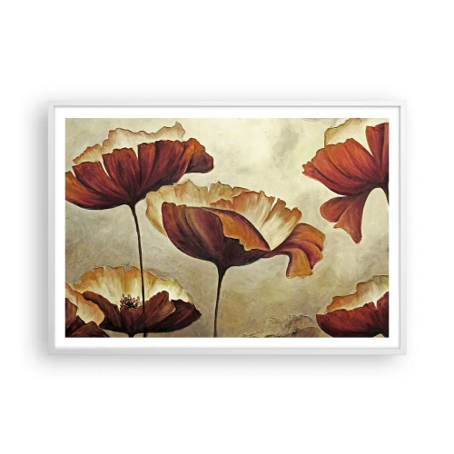 Plakat w białej ramie - Łąki łan - 100x70 cm