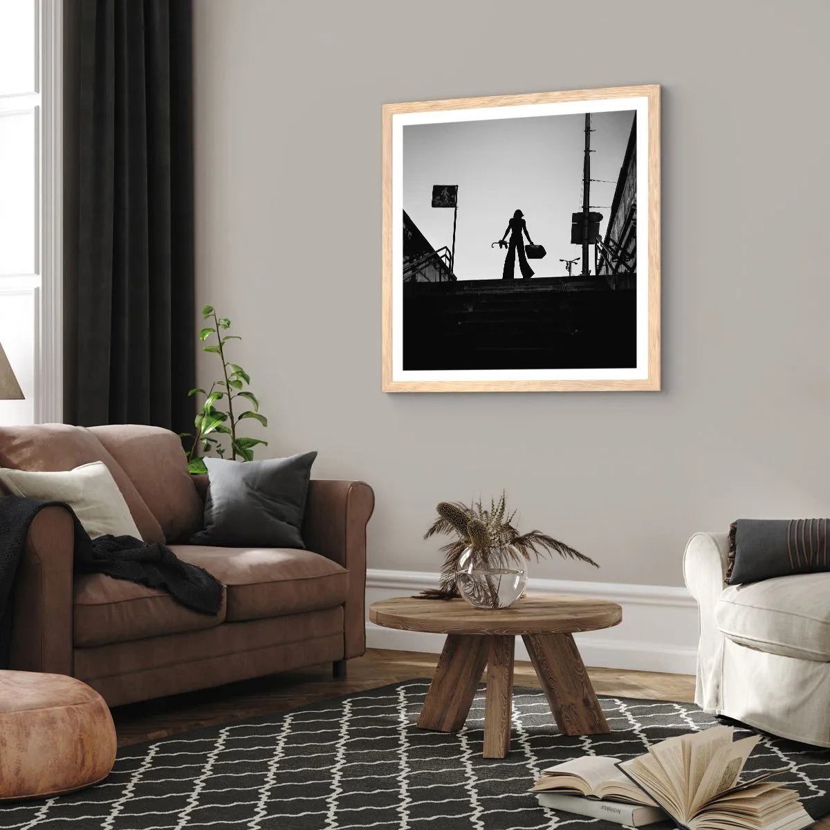 Plakat w ramie jasny dąb - Miejska wędrówka - 60x60 cm